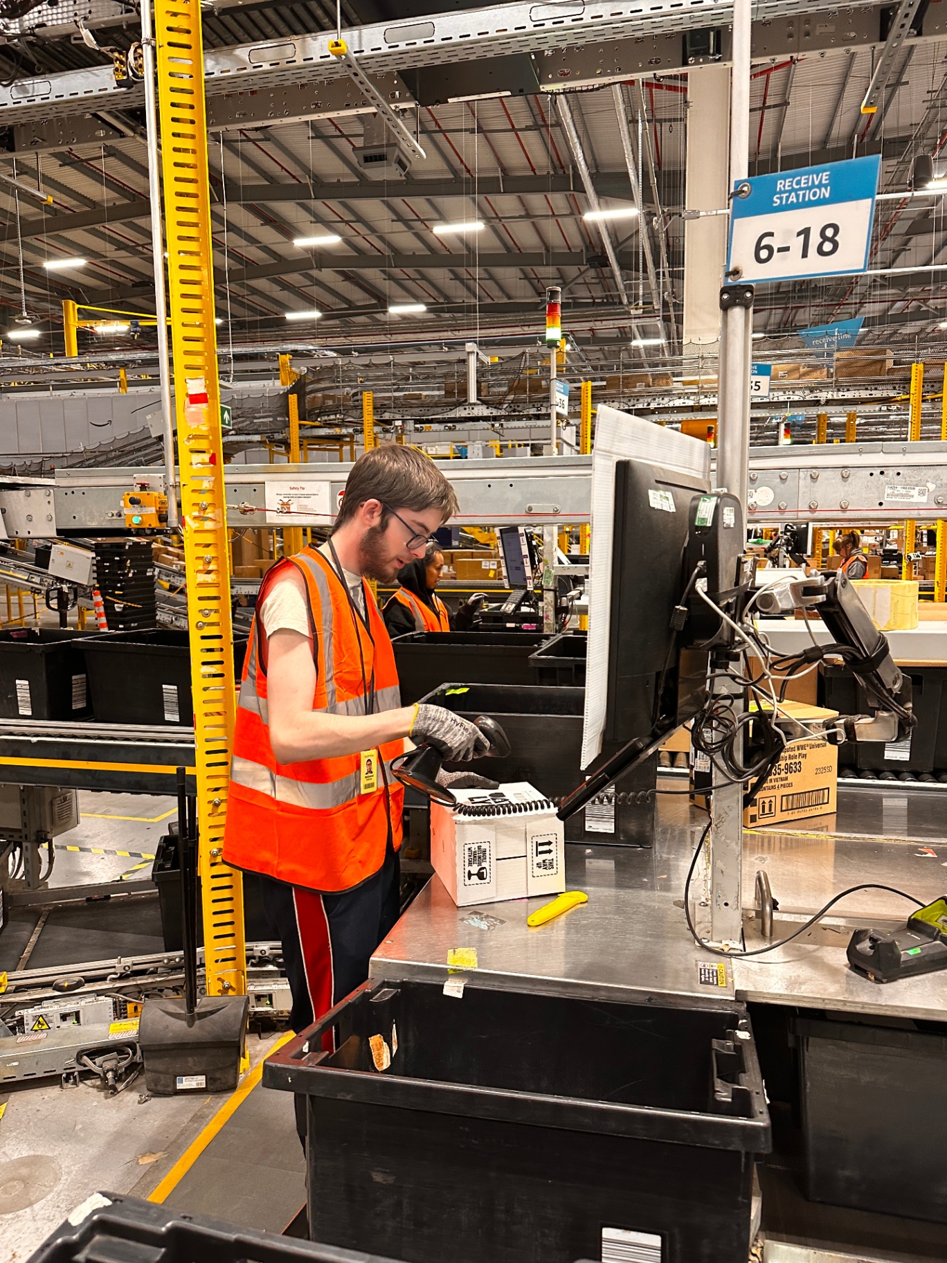 Intern working in a warehouse and logistics environment